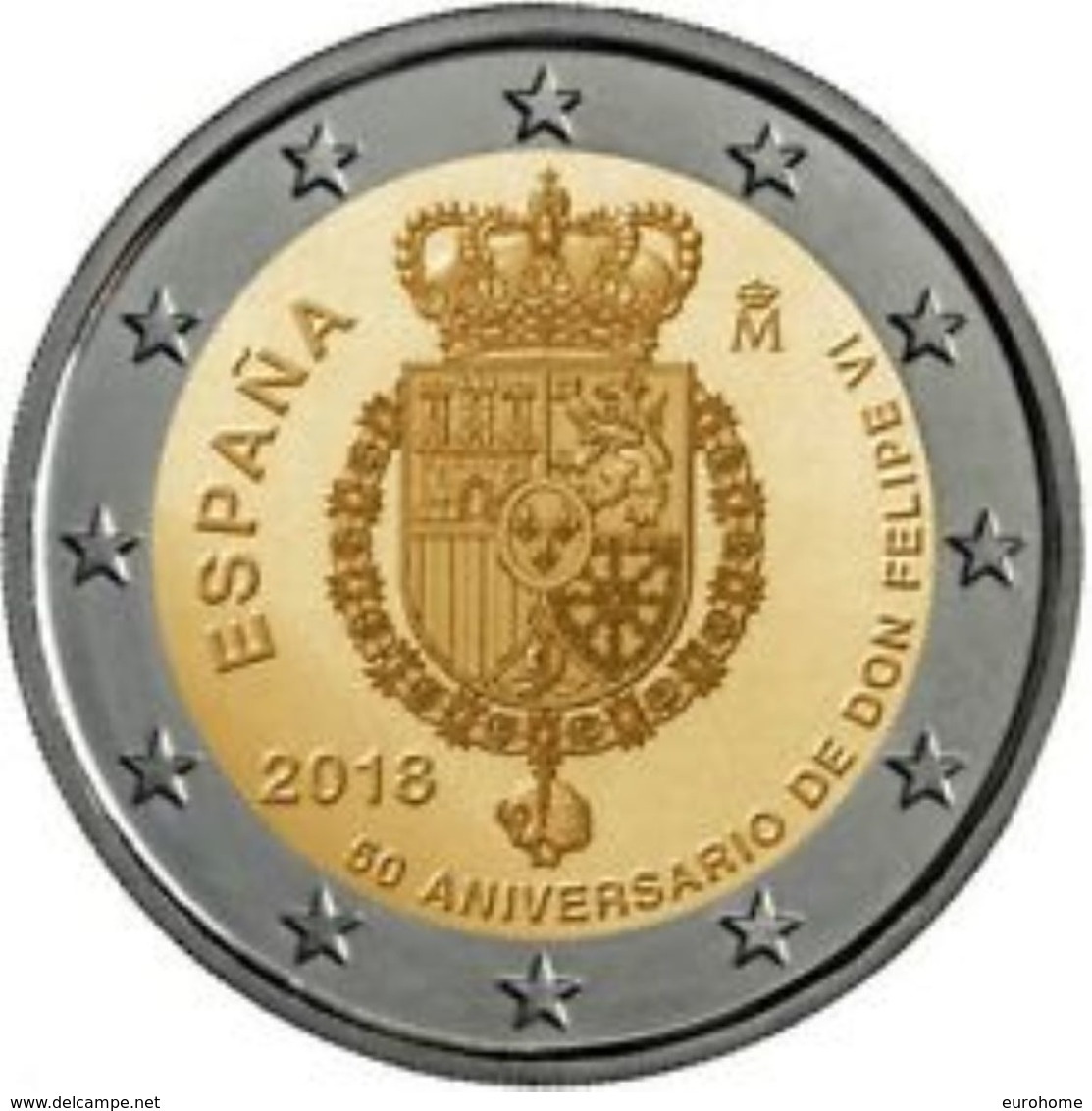 Spanje 2018   2 Euro Commemo  Koning Felipe VI- Roi Felipe VI  EXTREME RARE !!!!!UNC Uit De Rol  -  UNC Du Rouleaux !!!! - Espagne