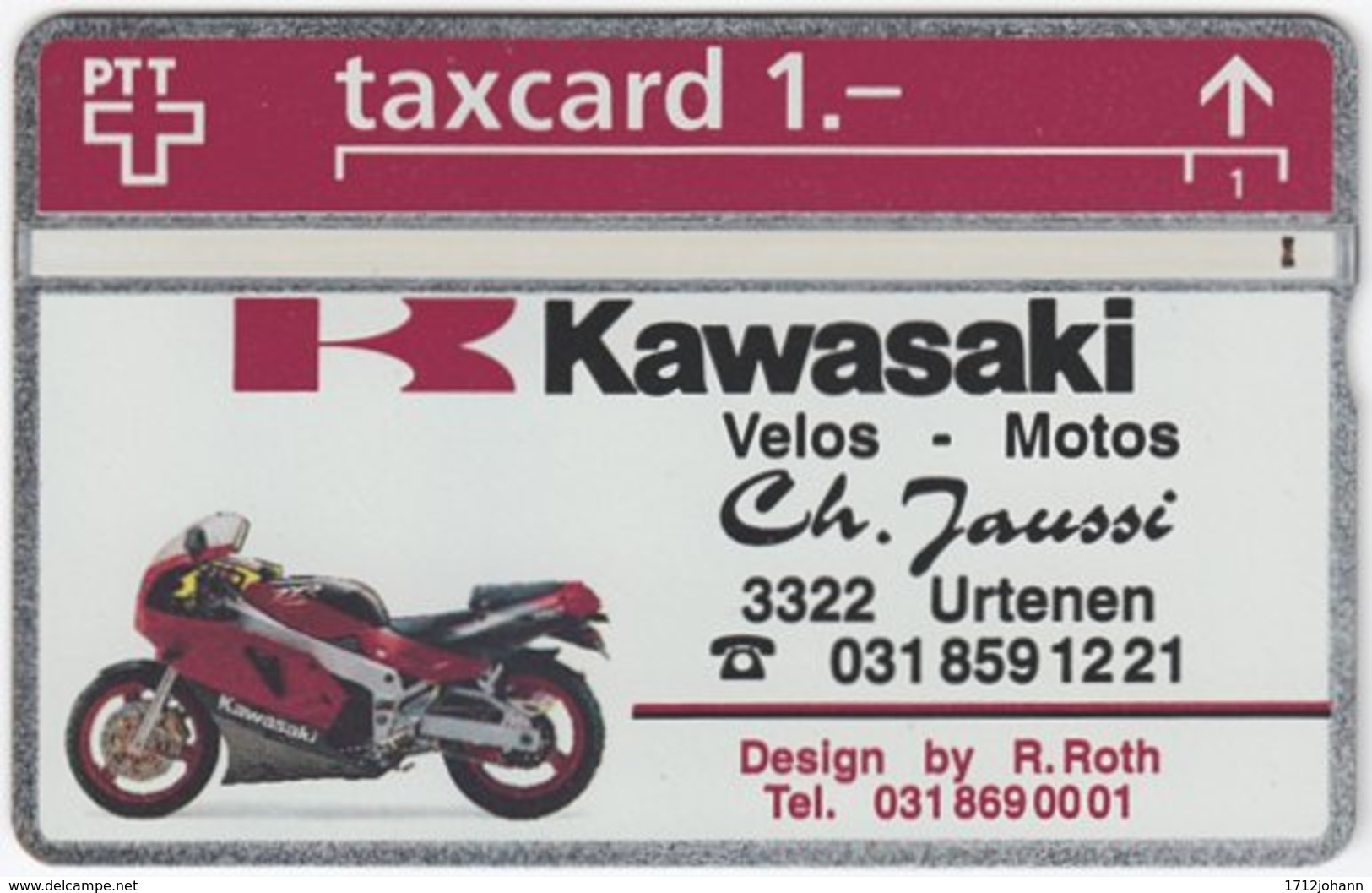 SWITZERLAND C-641 Hologram Private - Traffic, Motorbike, Kawasaki - 208L - Used - Suisse