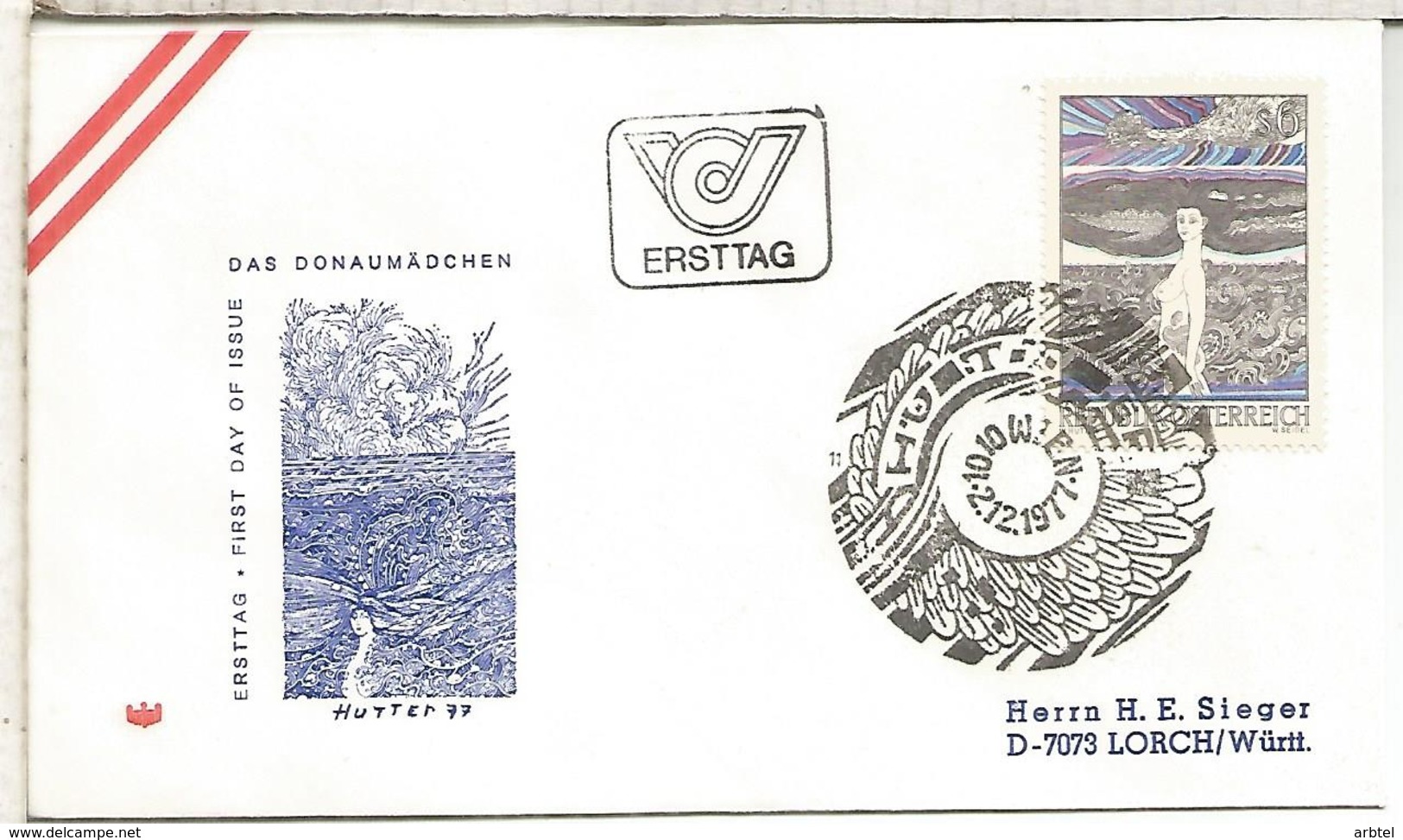 AUSTRIA FDC 1977 HUTTER ARTE - Otros & Sin Clasificación