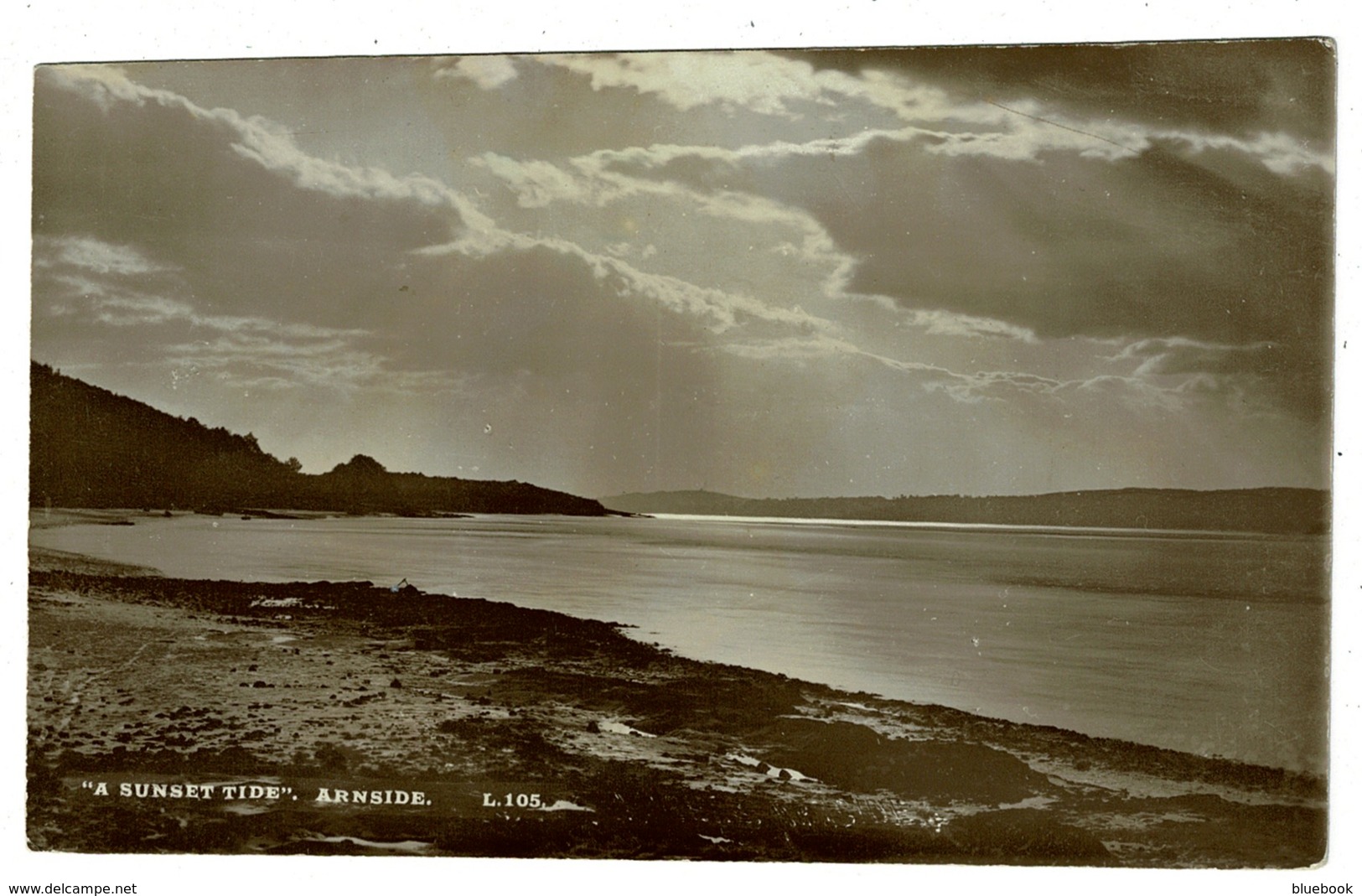 Ref 1324 - Early Real Photo Postcard - A Sunset Tide - Arnside Cumbria - Other & Unclassified