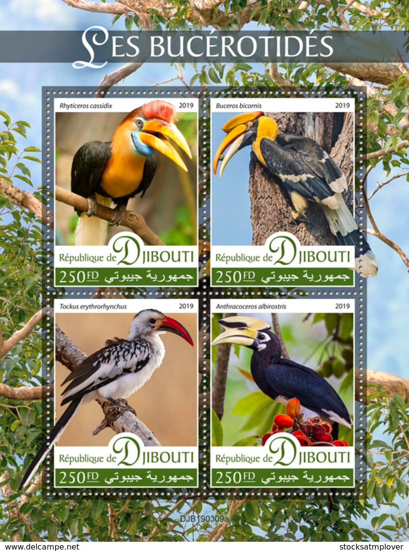 Djibouti   2019 Fauna  Hornbills ,birds   S201907 - Djibouti (1977-...)