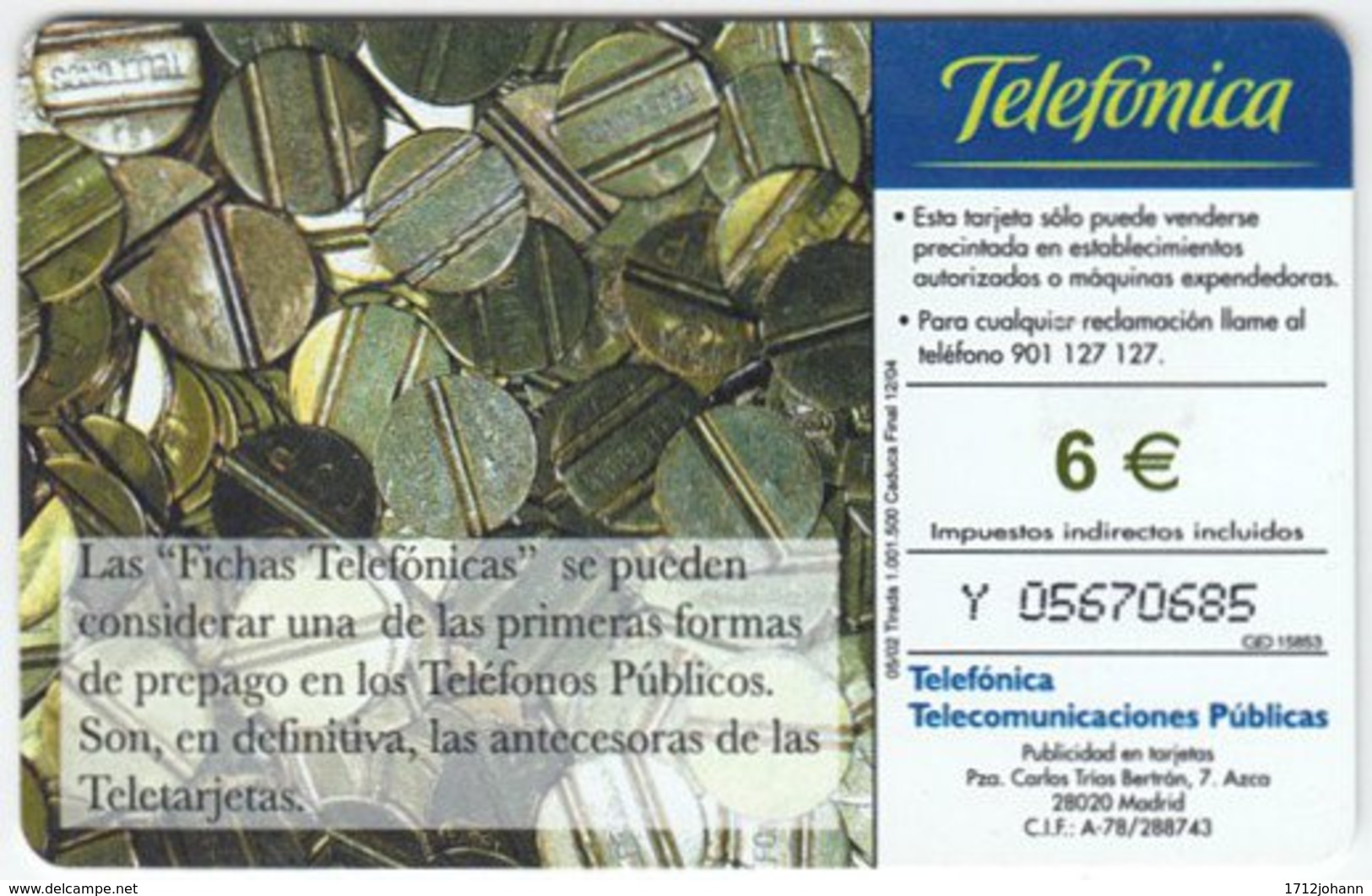 SPAIN A-578 Chip Telefonica - Communication, Historic Phone Booth - Used - Basisuitgaven