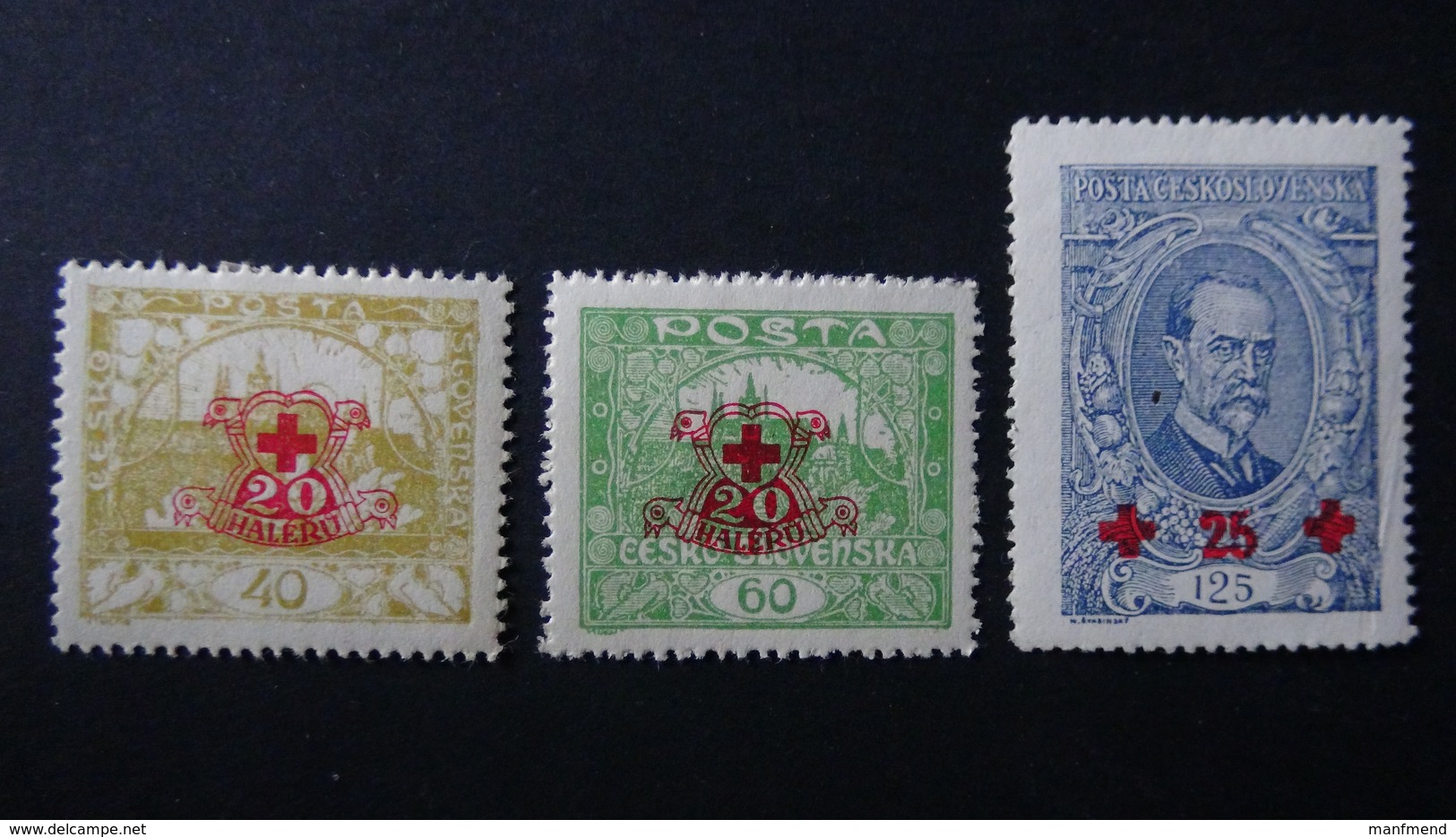 Czechoslovakia - 1920 - Mi:CS 196-8, Sn:CS B130-2, Yt:CS 182-4*MH - Look Scan - Ungebraucht