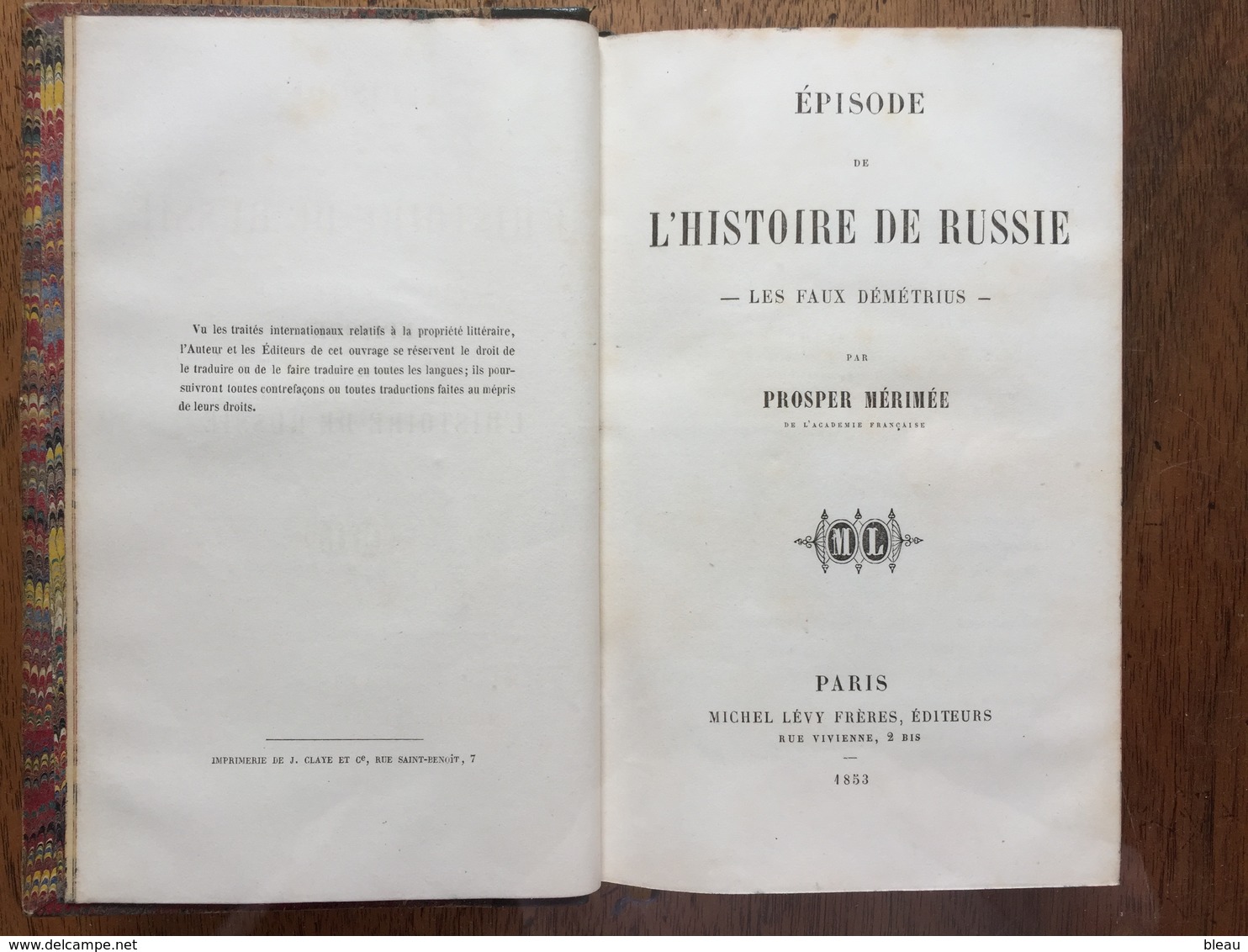 Prosper MERIMEE : Episode De L'histoire De Russie. Les Faux Démétrius. EO 1853. - 1801-1900