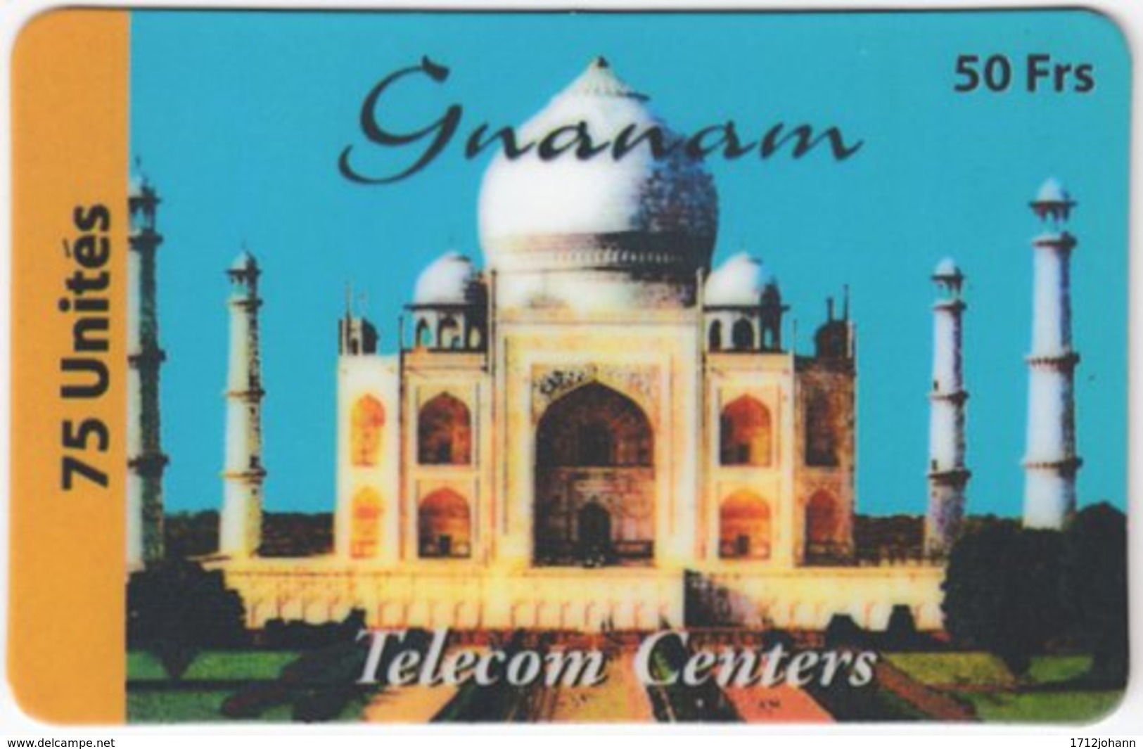 FRANCE C-491 Prepaid Gnanam - Landmark, Taj Mahal - Used - Mobicartes (recharges)