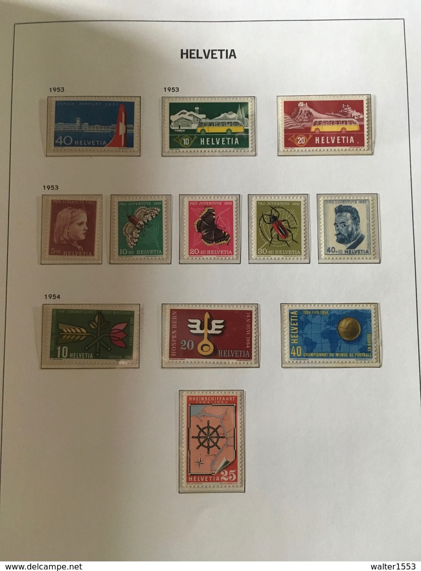 SVIZZERA SWITZERLAND SUISSE SCHWEIZ  1951 1952 1953 1954 1955 ** MNH - Nuovi