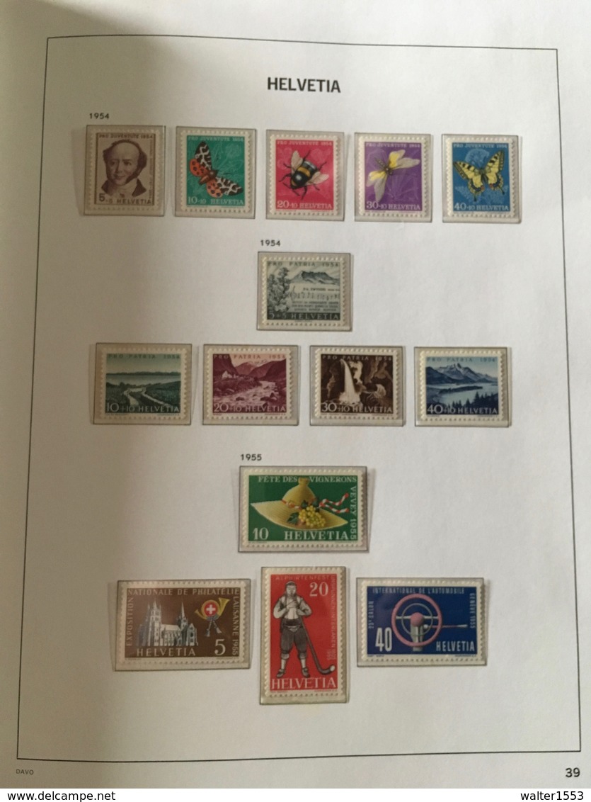 SVIZZERA SWITZERLAND SUISSE SCHWEIZ  1951 1952 1953 1954 1955 ** MNH - Nuovi