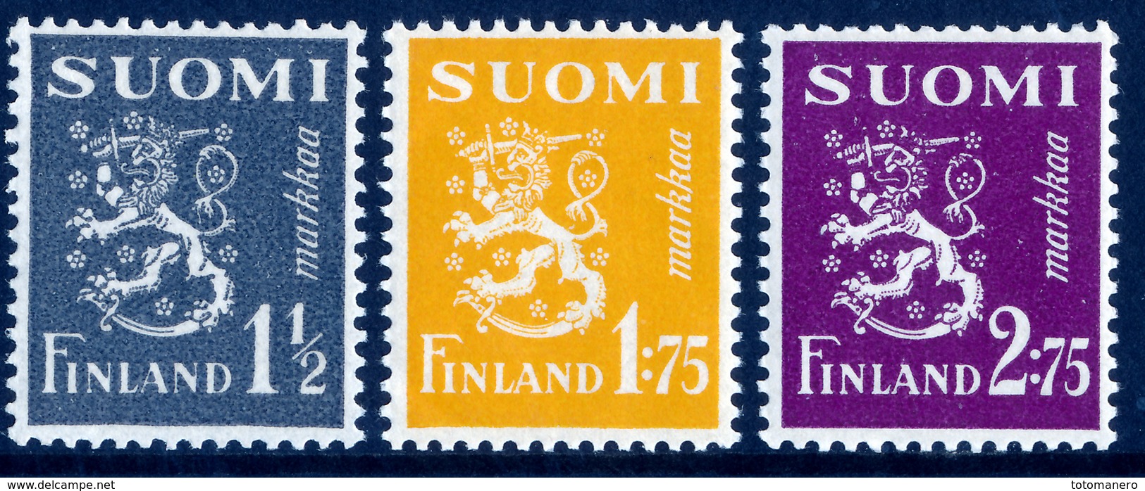 FINLAND 1940 Definitive Lion, MI 230-232**MNH - Nuovi