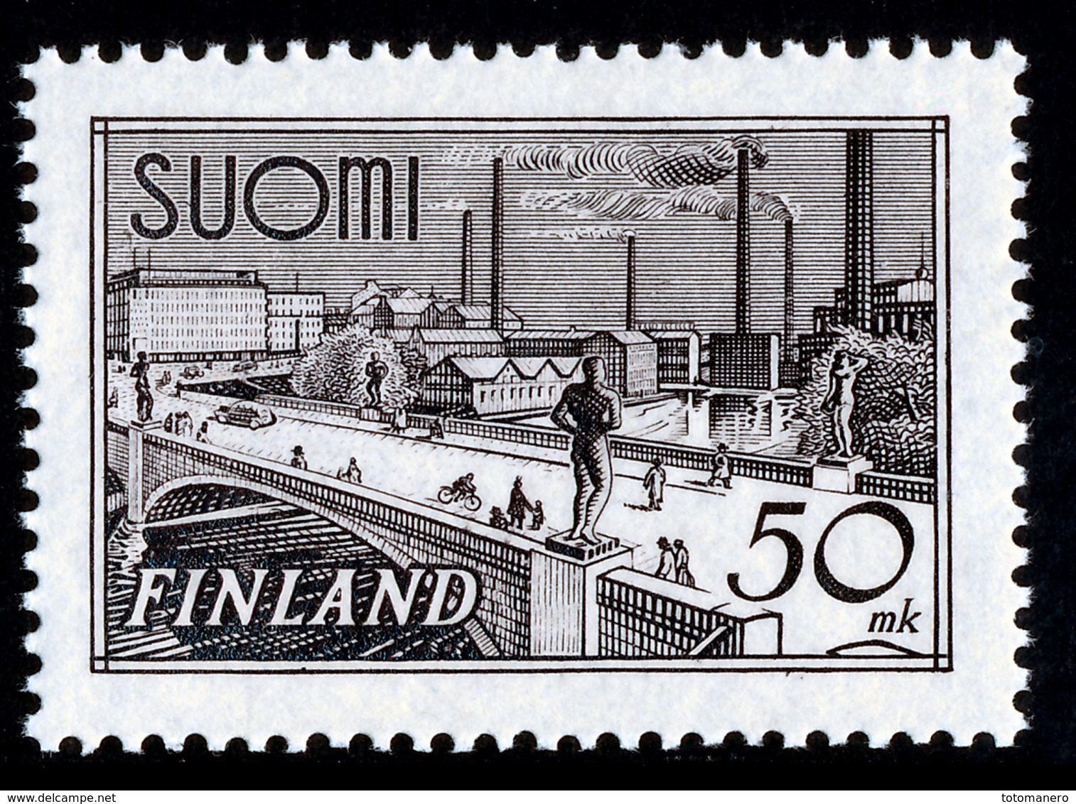 FINLAND 1951 Definitive 50 Mk, MI 259d**MNH - Nuovi