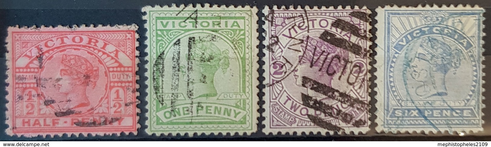 VICTORIA - Canceled - Sc# 160, 161, 162, 164 - Used Stamps