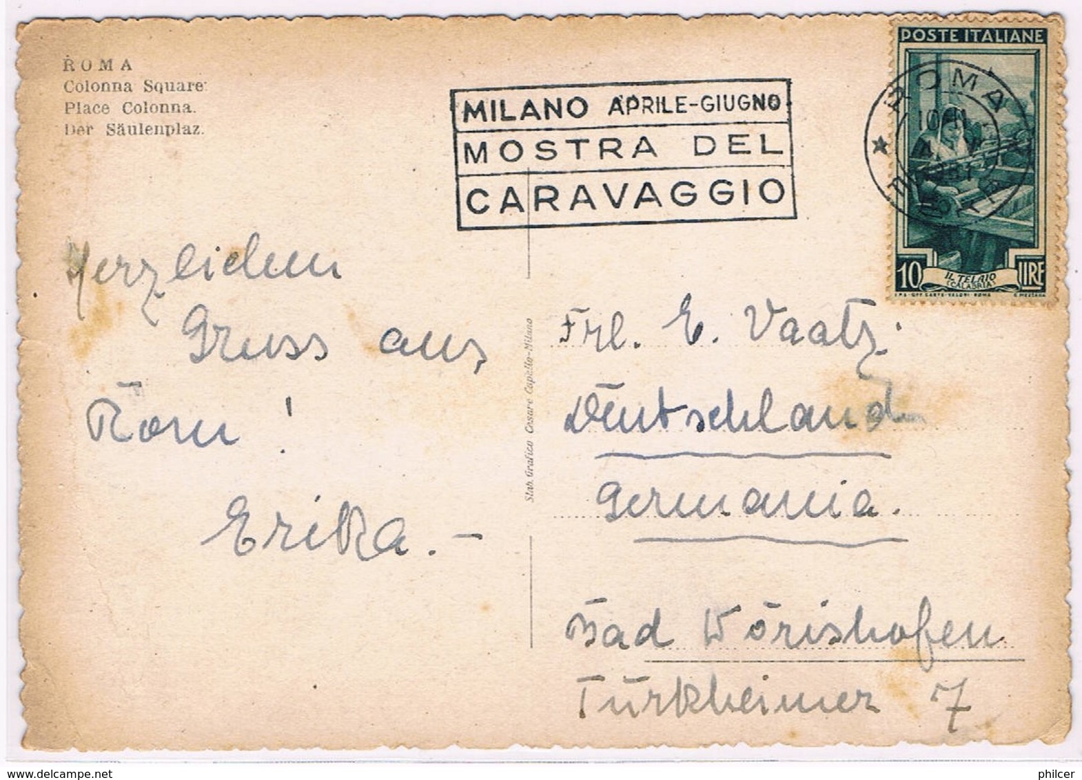 Itália, 1951, Roma-Germany - 1946-60: Used