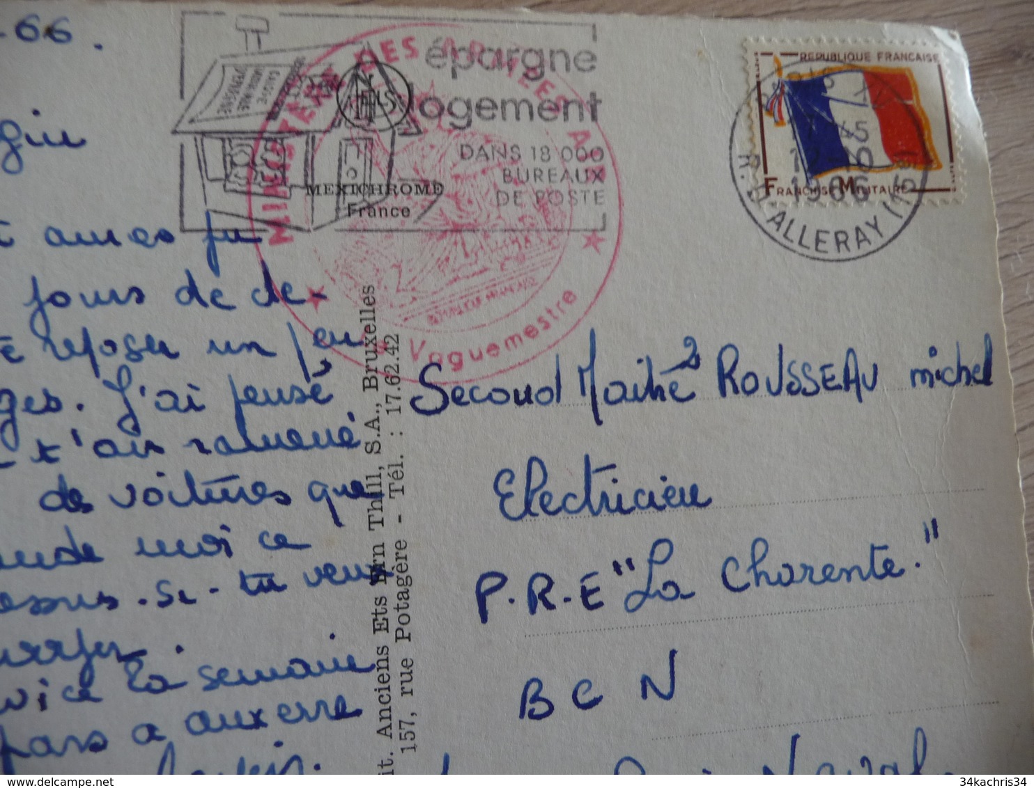 Sur Paris TP FM Et Cachet Rouge Ministère Armée Air 1966 - Militärstempel Ab 1900 (ausser Kriegszeiten)