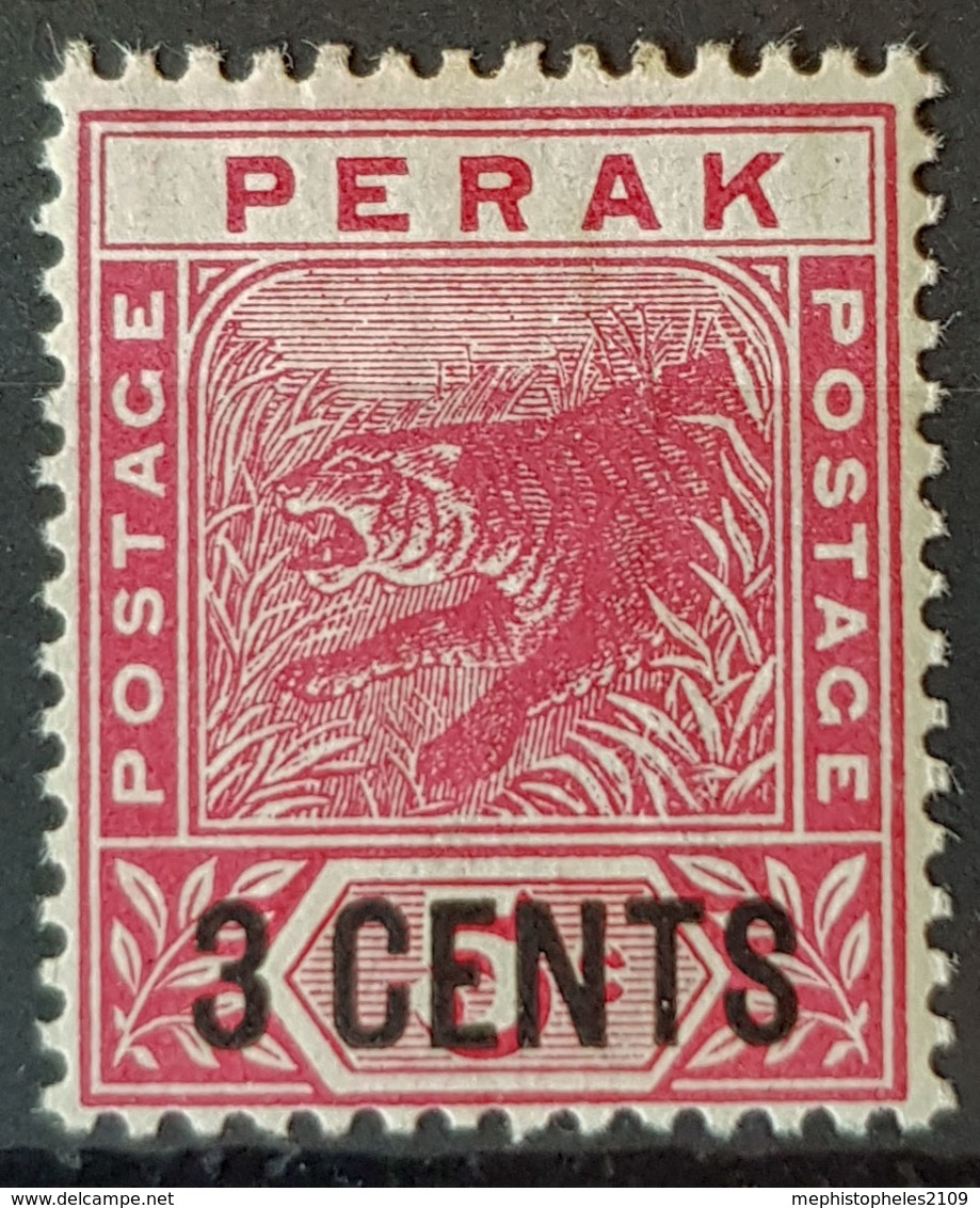 STRAITS SETTLEMENTS / PERKA - MLH - Sc# 46 - 3c - Perak