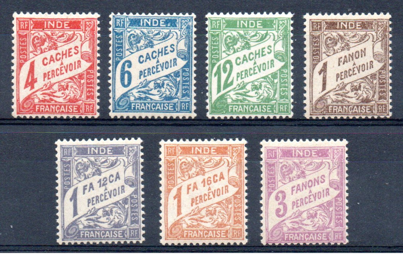 INDE - YT Taxe N° 12 à 18 - Neufs ** - MNH - Cote: 11,30 € - Lire Descriptif - Unused Stamps