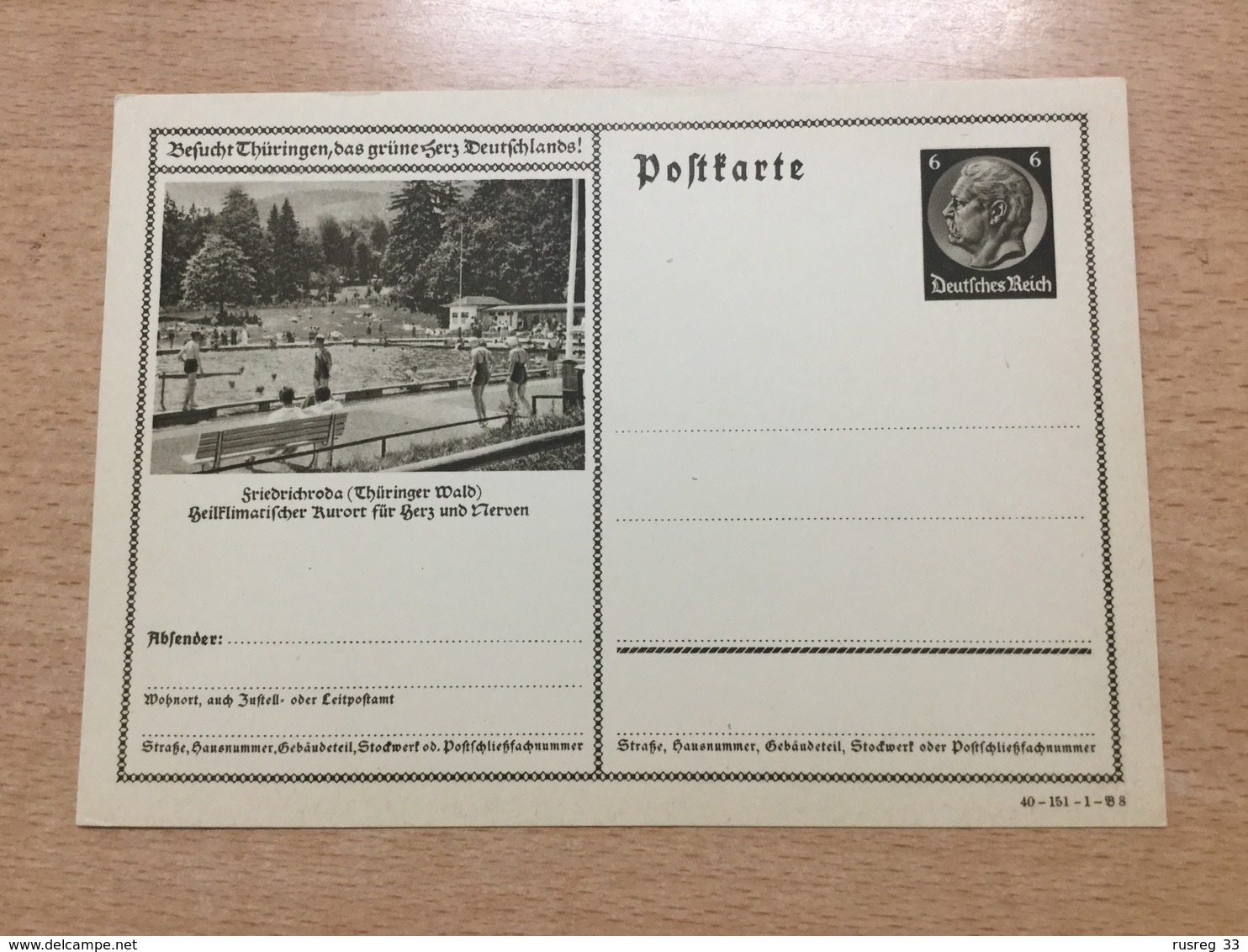 K8 Deutsches Reich Ganzsache Stationery Entier Postal P 326 Friedrichroda - Autres & Non Classés