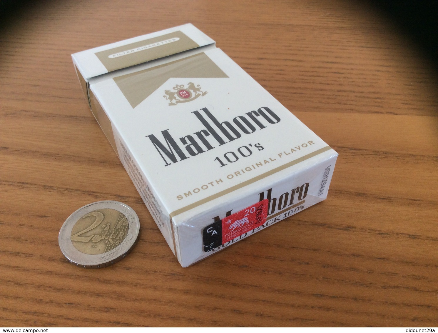 Paquet Cigarettes Vide Etats-Unis "Marlboro 100’s - CALIFORNIA TAX PAID" USA - Empty Tobacco Boxes