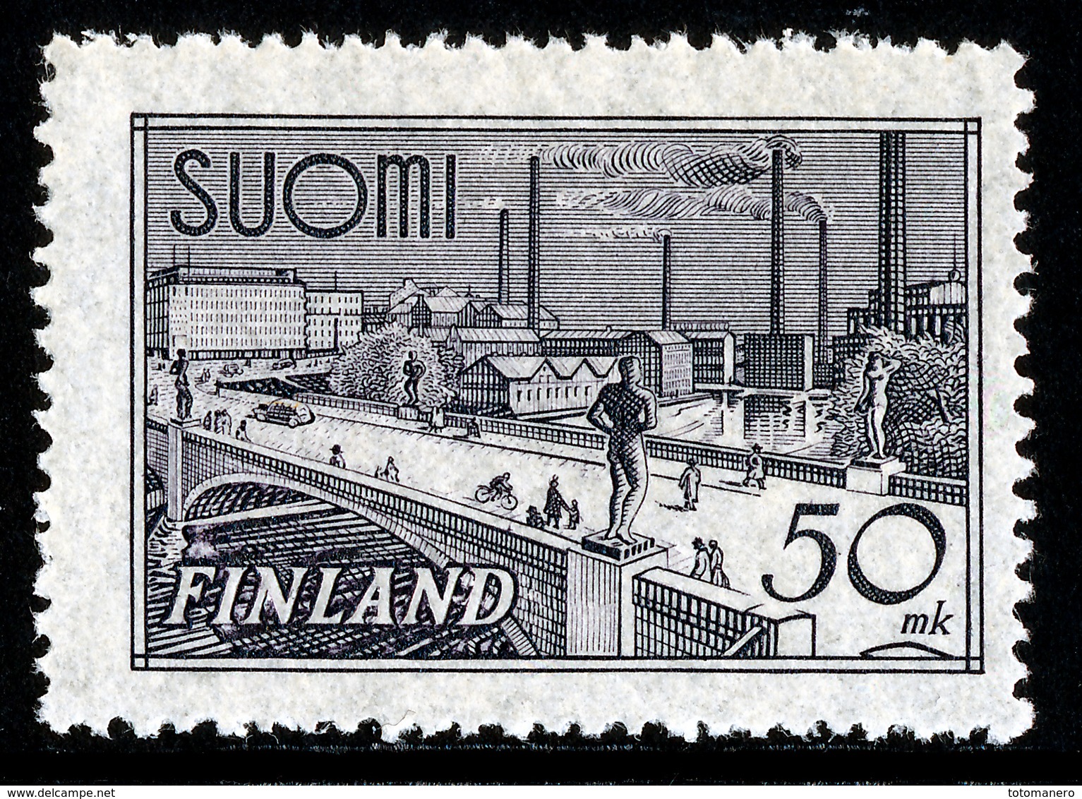 FINLAND 1942 Definitive 50 Mk, MI 259a**RH MNH - Nuovi