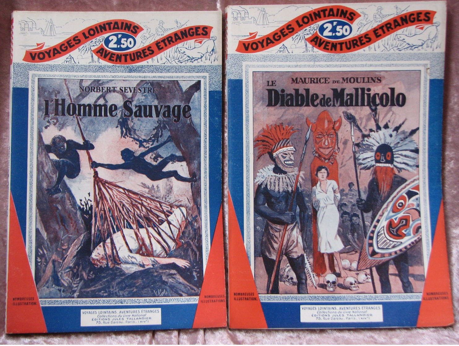 Lot 2 Taillandier Voyages Lointains Aventures étranges N 49 43 L Homme Sauvage Diable De Mallicolo - 1901-1940