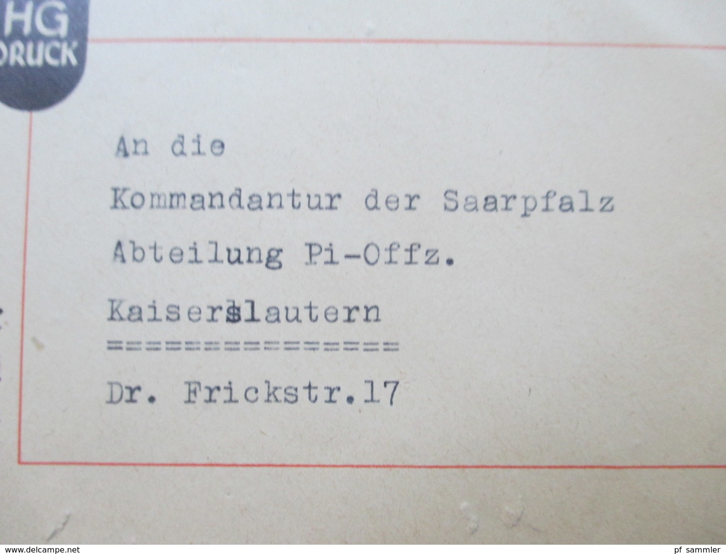 3. Reich 1942 Brief Heidelberger Gutenberg Druckerei An Die Kommandantur Der Saarpfalz Abteilung Pi-Offz. - Briefe U. Dokumente