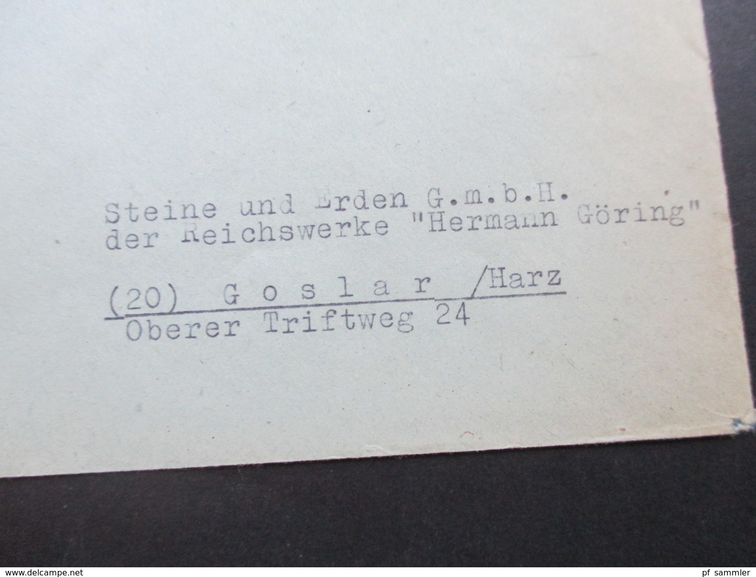 3. Reich 20.2.1945 Heidelberg Brief An Die Steine Und Erden GmbH Der Reichswerke Hermann Göring Goslar Harz - Briefe U. Dokumente