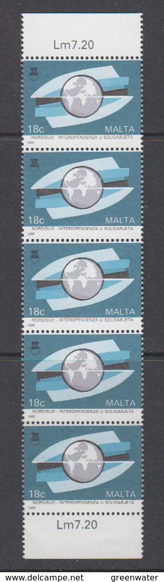 Malta 1988 Campaign North South 1v Strip Of 5 ** Mnh (44315) - Europese Gedachte