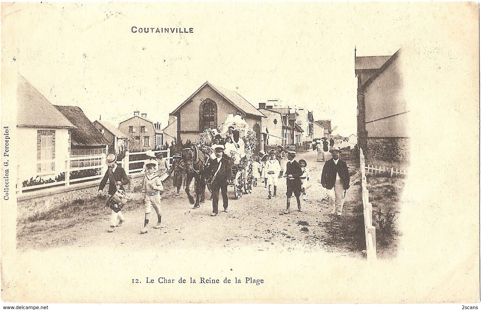 Dépt 50 - AGON-COUTAINVILLE - Le Char De La Reine De La Plage - (collection G. Percepied N° 12) - Cavalcade - Other & Unclassified