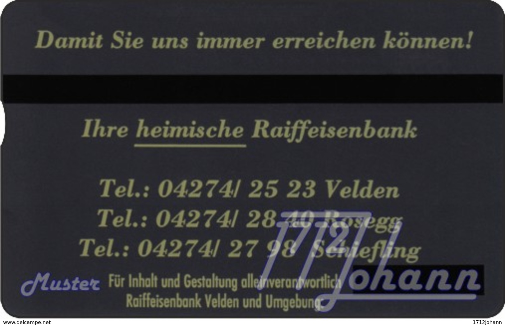 AUSTRIA Private: *Raiffeisenbank Velden* - SAMPLE [ANK P120] - Autriche