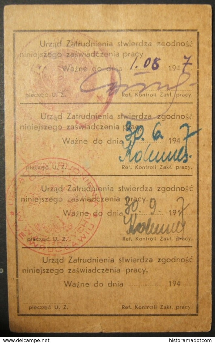 3x Soviet-Polish Holocaust Survivor Post-WWII Documents, 1946-47 - WW2