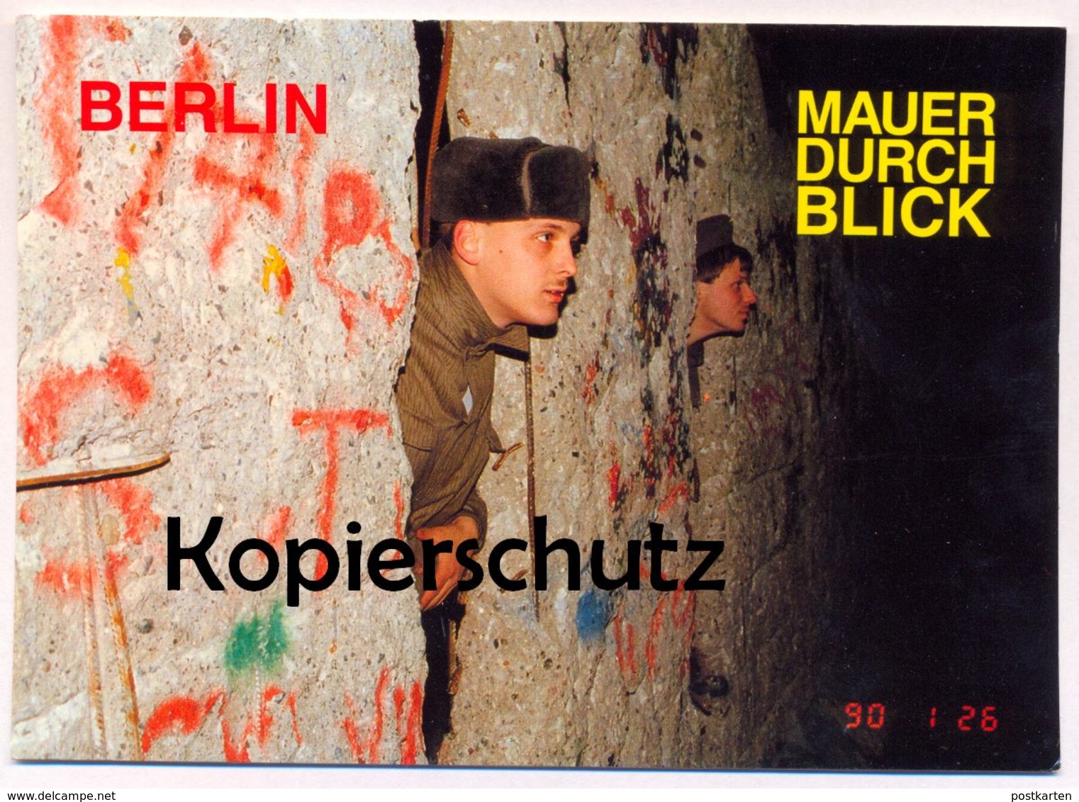 ÄLTERE POSTKARTE BERLIN BERLINER MAUER MAUERDURCHBLICK DDR GRENZER SOLDAT LE MUR THE WALL Ansichtskarte  Postcard - Mur De Berlin