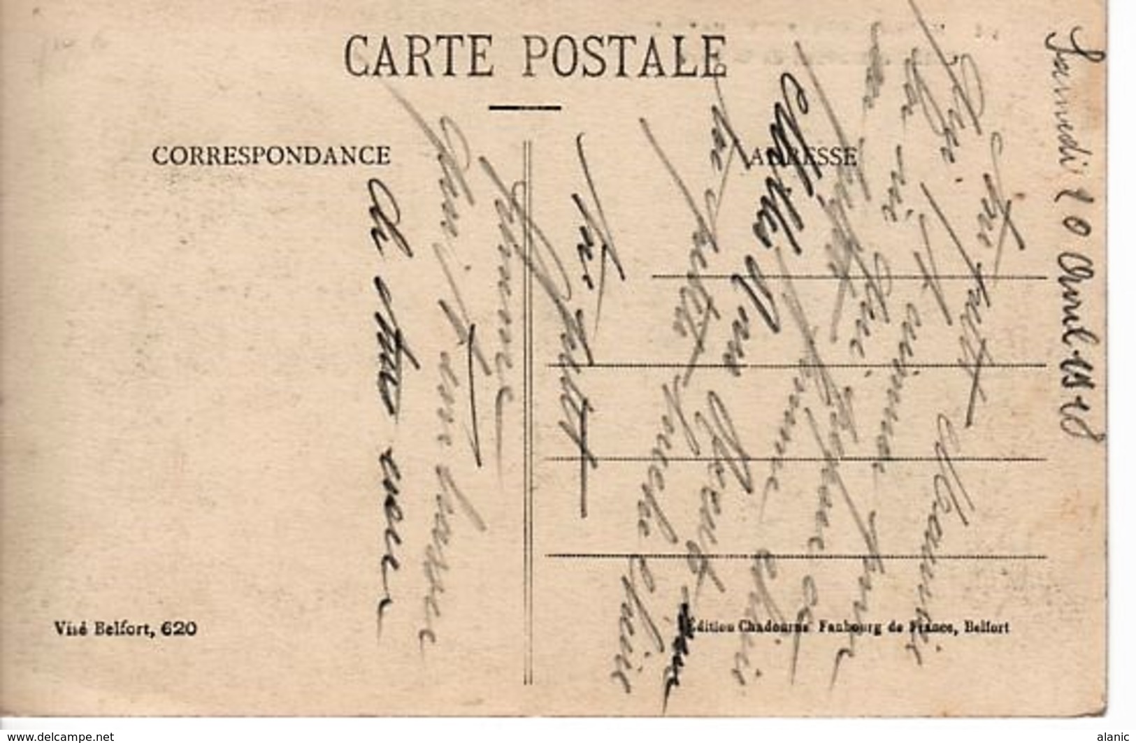 HAUT RHIN MONTREUX -CHÂTEAU -CAFÉ  RESTAURANT  DE LA GARE CIRCULÉE AVRIL 1910 - Other & Unclassified