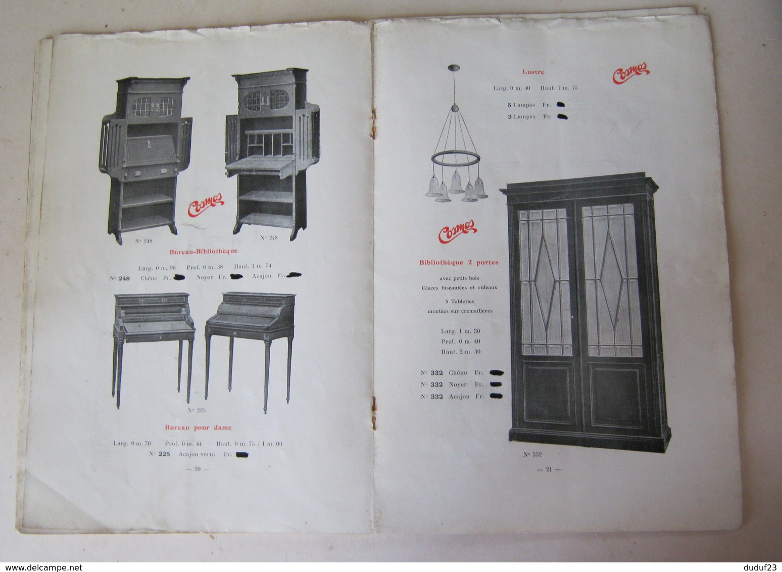 CATALOGUE MEUBLES DE BUREAUX LA COMPAGNIE COSMOS PARIS Circa 1910 - Innendekoration