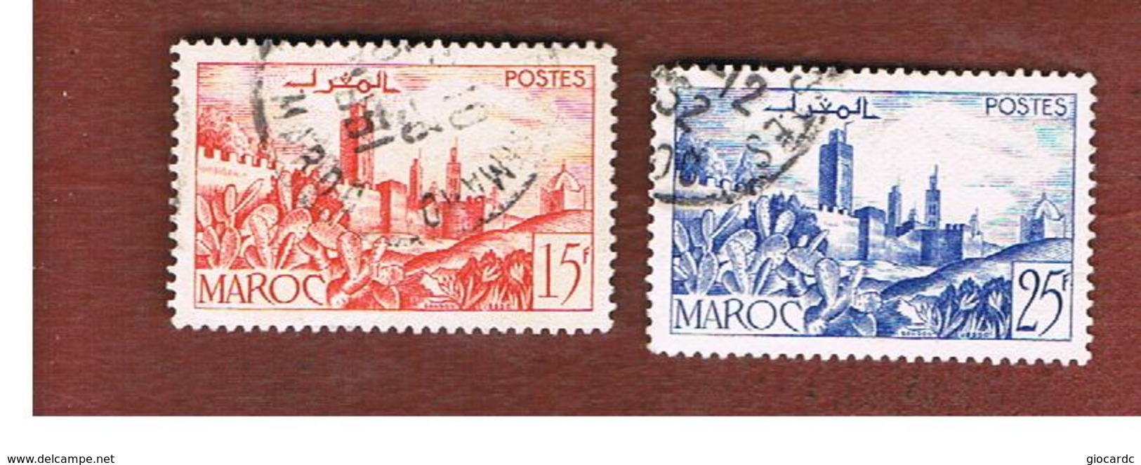 MAROCCO FRANCESE (FRENCH MOROCCO)  - SG 334a.337a  -  1949  WALLED TOWN   - USED ° - Usati