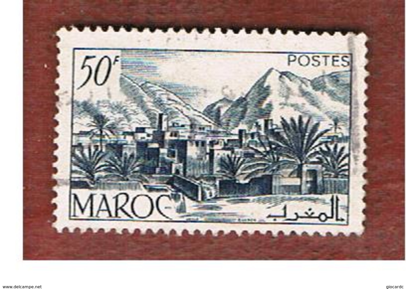 MAROCCO FRANCESE (FRENCH MOROCCO)  - SG 337e  -  1950  TODRA VALLEY  50  - USED ° - Usati