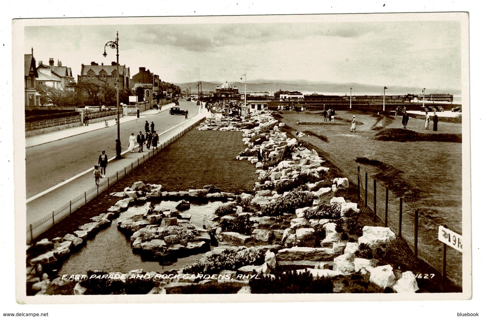 Ref 1327 - 1942 Real Photo Postcard - East Parade & Rock Gardens - Rhyl Flintshire Wales - Flintshire