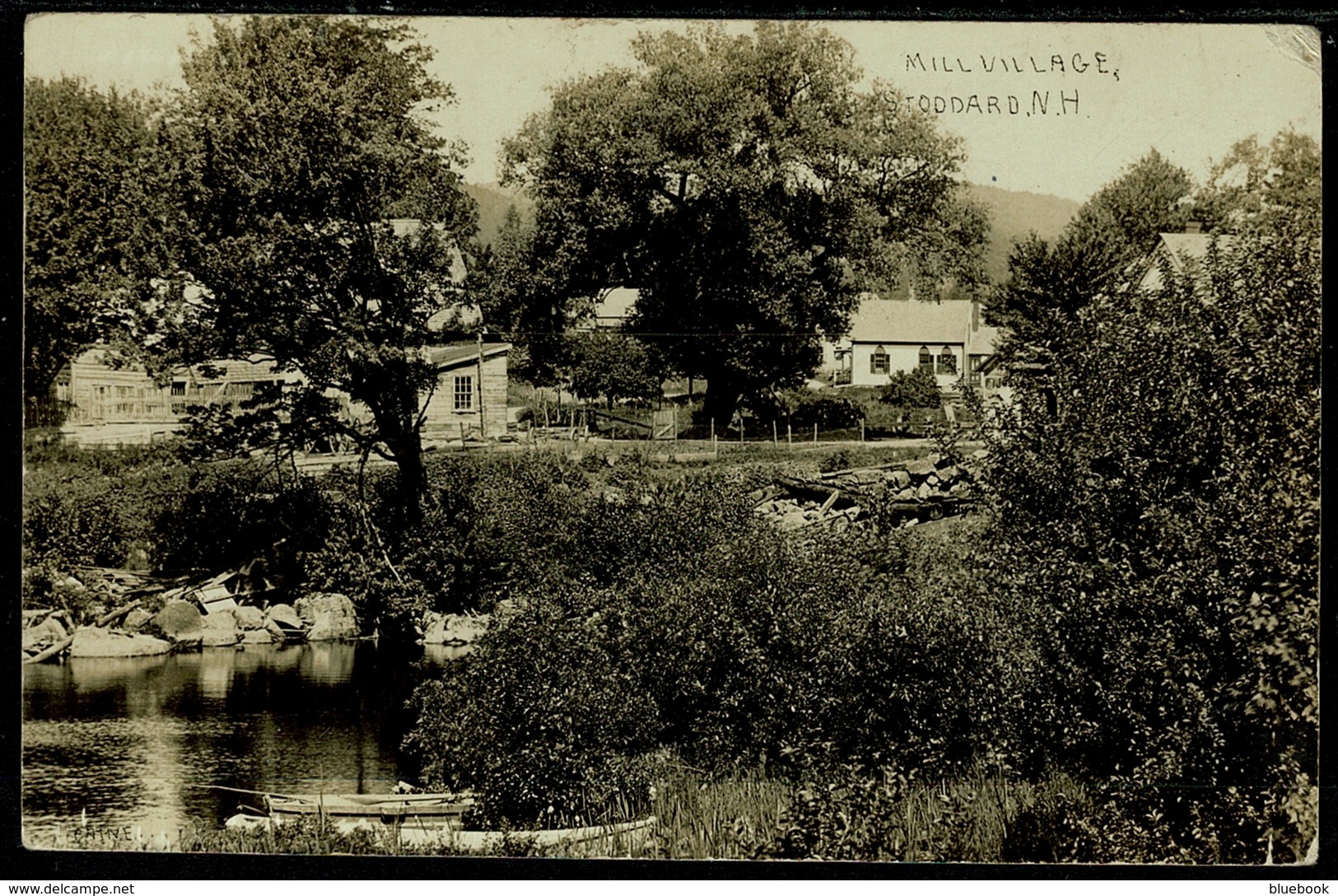 Ref 1327 - 1912 Real Photo Postcard - Mill Village Stoddard New Hampshire USA 2c Rate Italy - Other & Unclassified