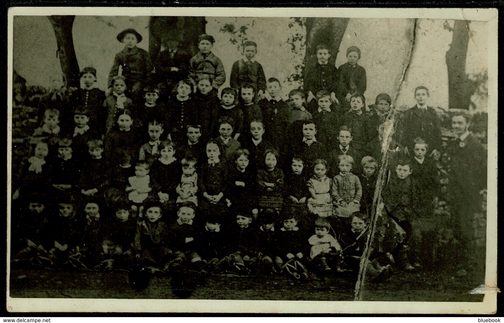 Ref 1327 - Rare Early Real Photo Postcard - School Group - Kaikoura New Zealand - Nouvelle-Zélande