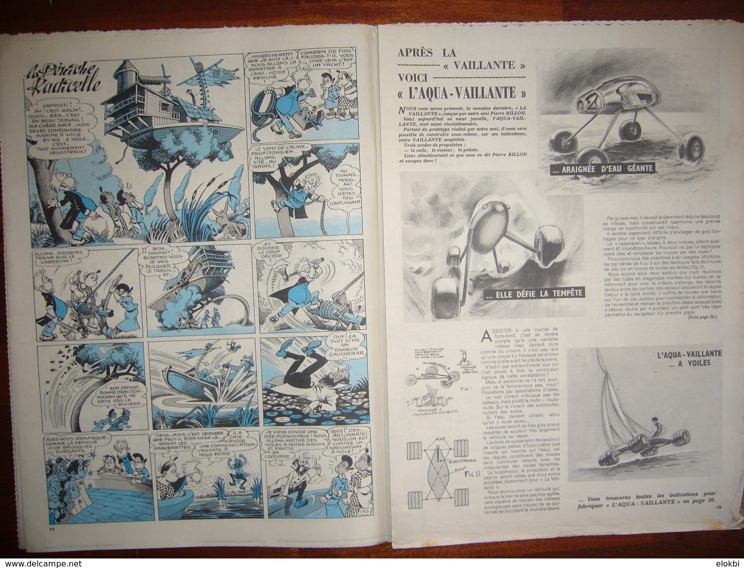 Vaillant N°793 Du 24 Juillet  1960 - BD : Bob Mallard, Jack Flash, Yves Le Loup, Davy Crockett,... - Vaillant