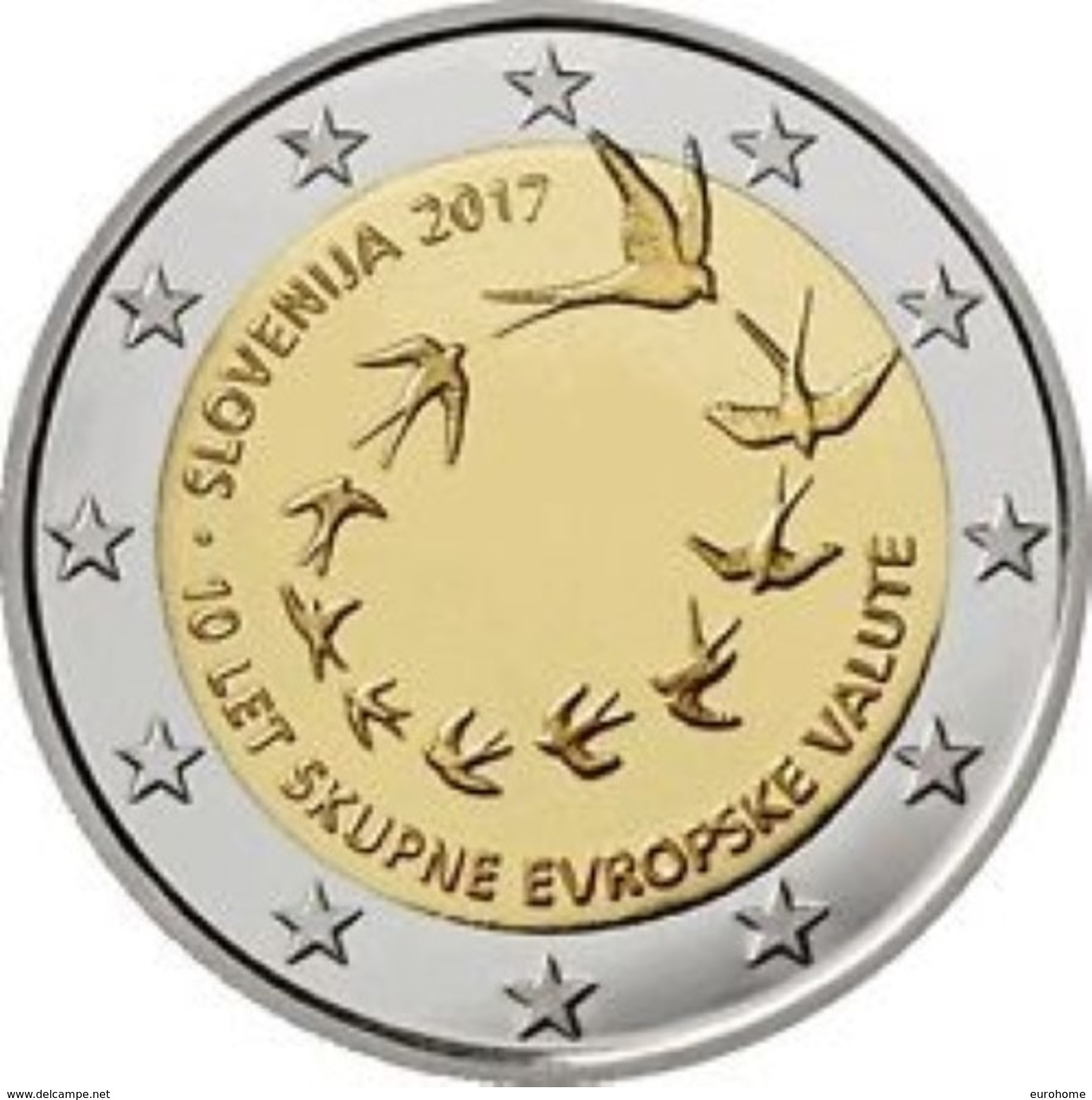 Slovenië  2017    2 Euro Commemo 10 Jaar Euro In Slovenie     UNC Uit De Rol  UNC Du Rouleaux !! - Slovénie