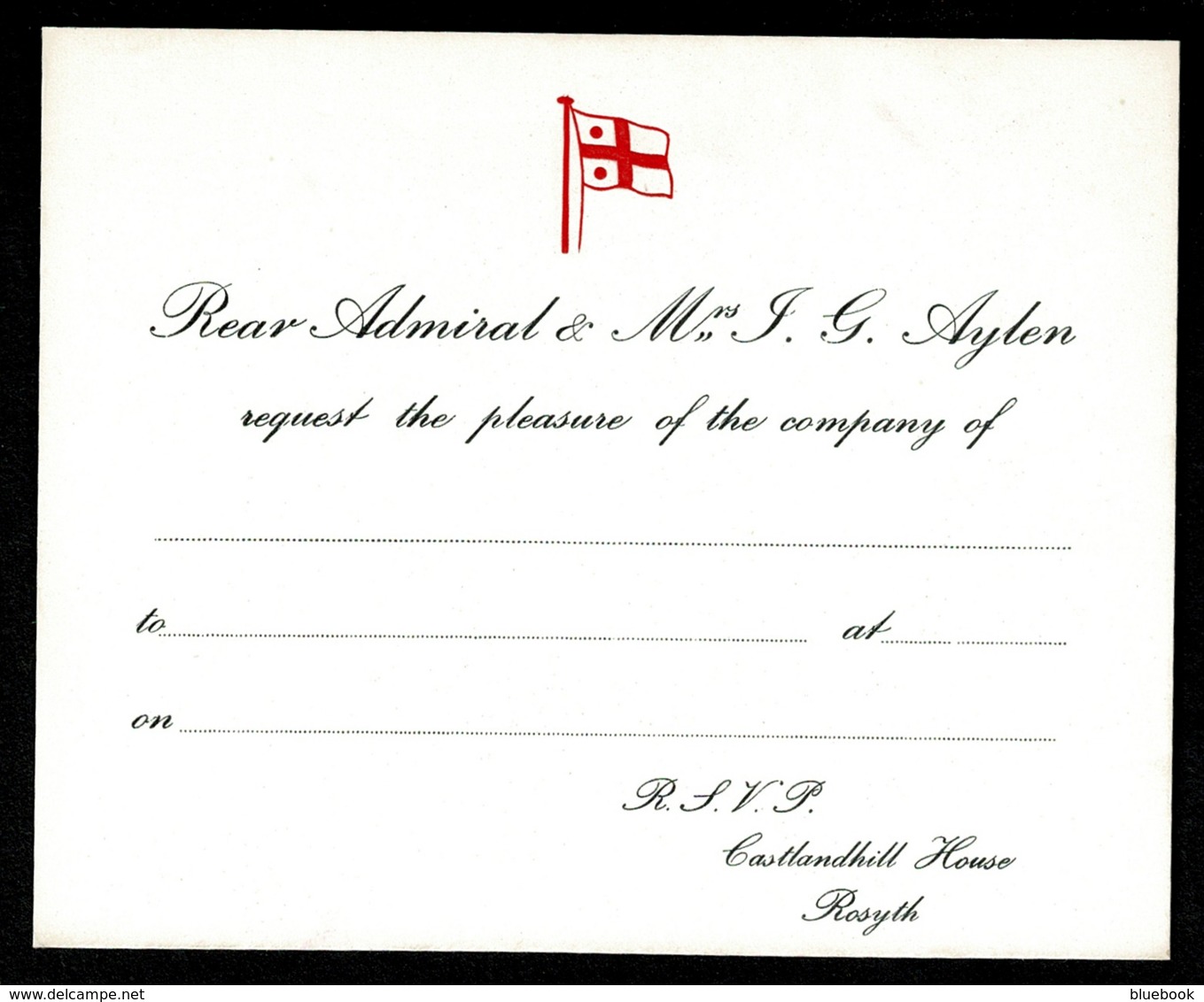 Ref 1327 - 4 X Unused Royal Navy R.S.V.P. Invitation Cards - Maritime Ship Theme - Unclassified