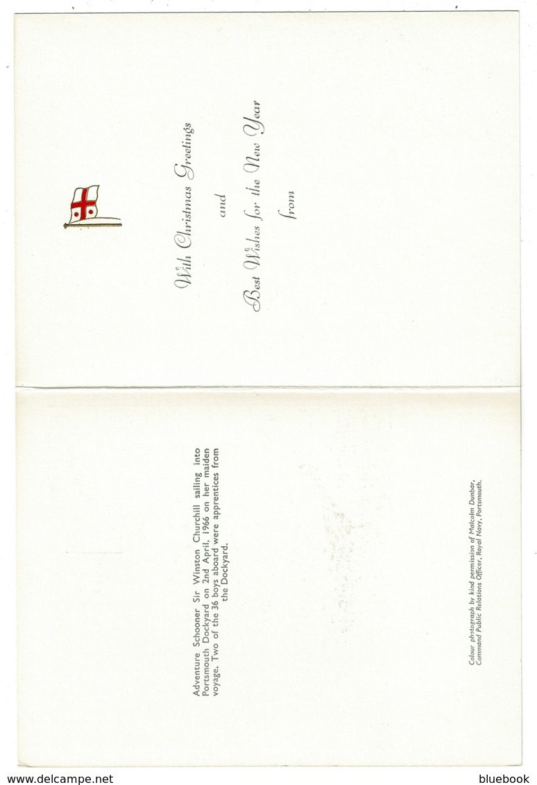 Ref 1327 - Unused Royal Navy Christmas Card For Yacht - Sir Winston Churchill - Unclassified