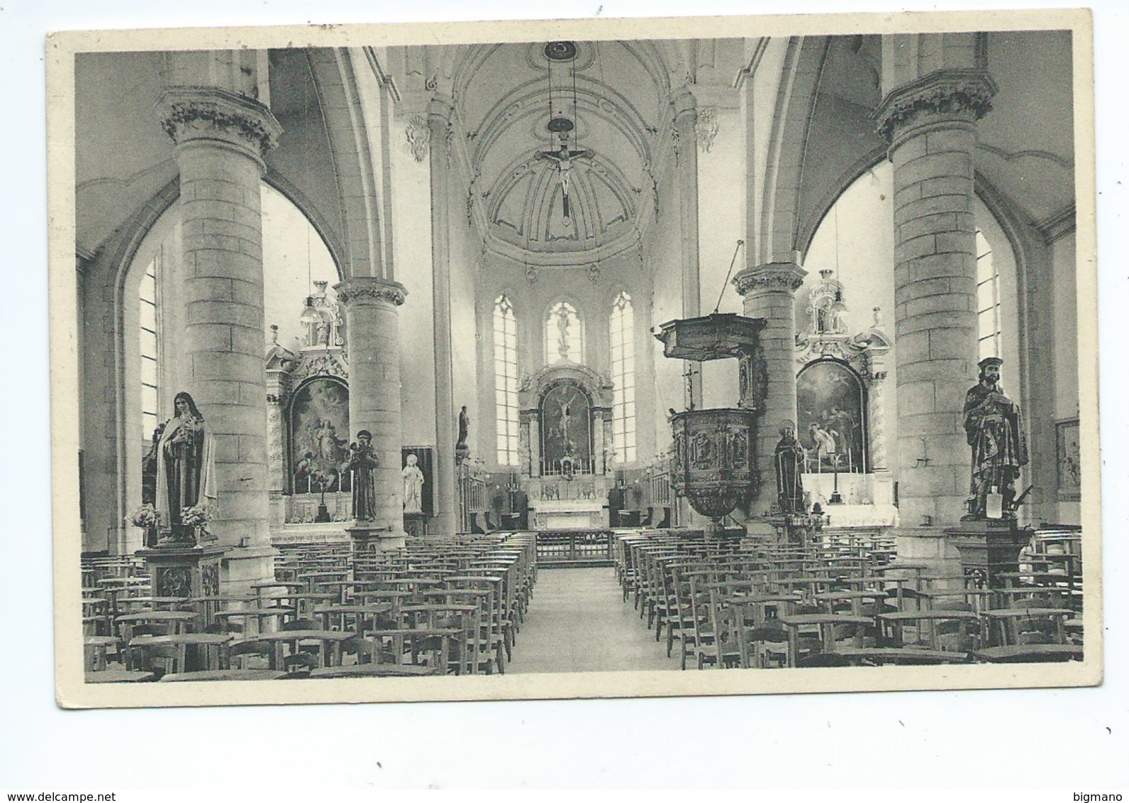 Zandhoven De Kerk Binnenzicht ( Gelopen Kaart ) - Zandhoven