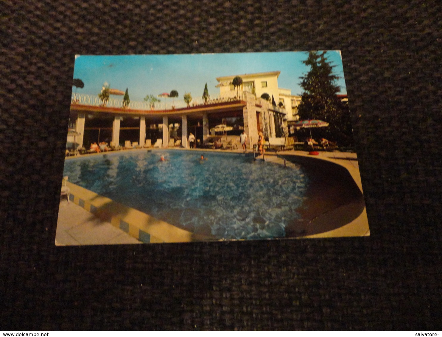 CARTOLINA ABANO TERME -HOTEL TERME DUE TORRI PISCINA TERMALE -VIAGG.ANNI 60 - Padova