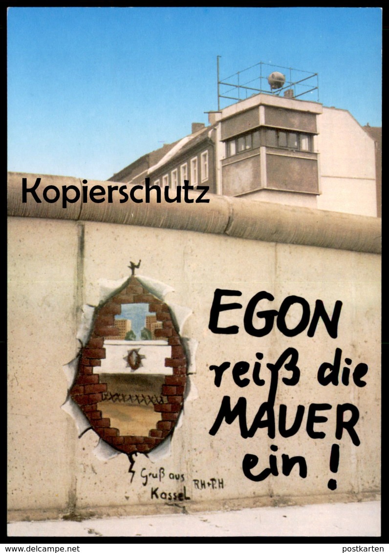 ÄLTERE POSTKARTE BERLIN BERLINER MAUER 1989 MAUERFALL EGON REISS DIE MAUER EIN LE MUR THE WALL Ansichtskarte Kassel - Mur De Berlin