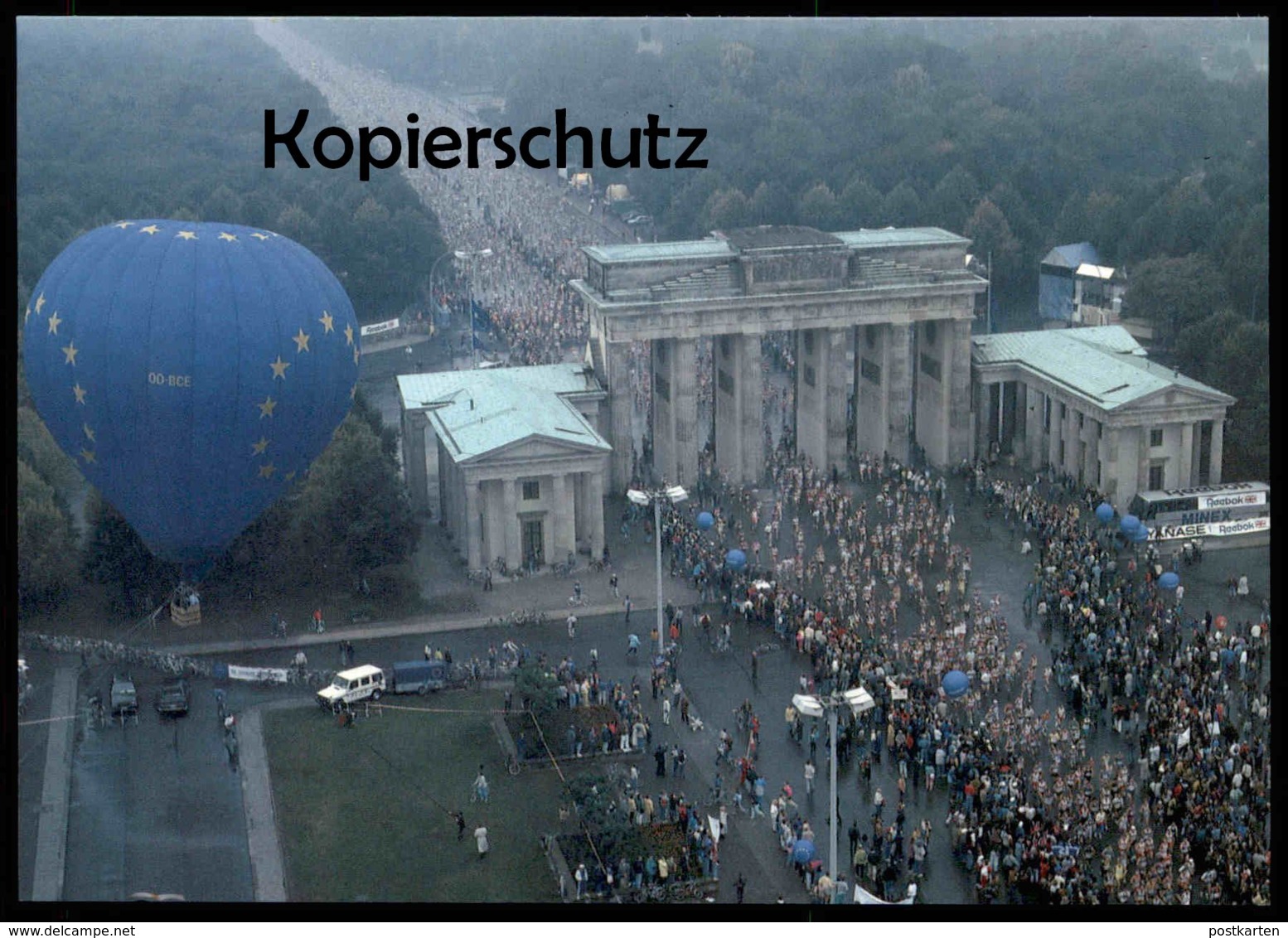 ÄLTERE POSTKARTE BERLIN MAUERFALL MARATHON 1990 BRANDENBURGER TOR BALLON REEBOK THE WALL AK Postcard - Muro De Berlin