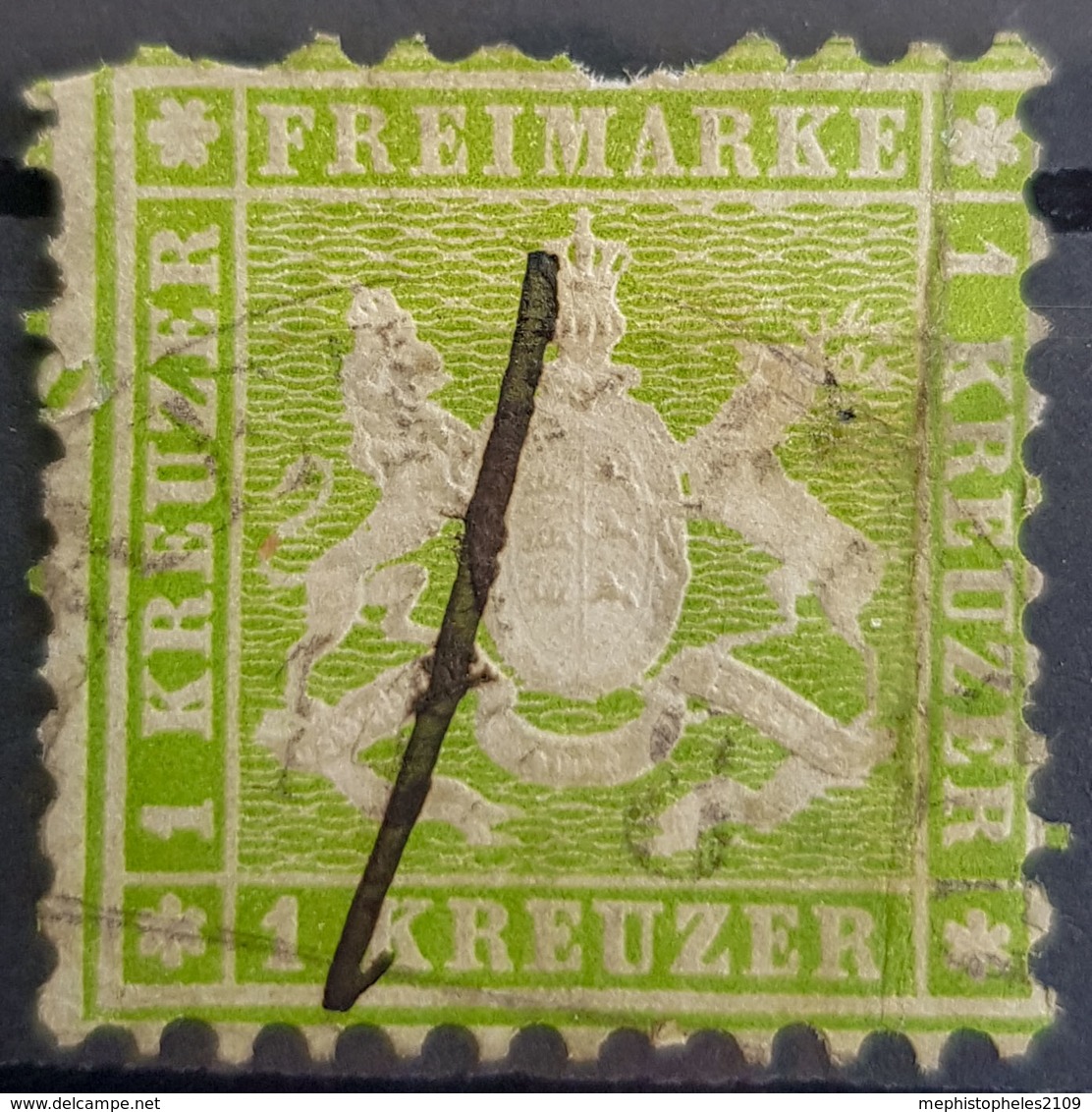 WÜRTTEMBERG 1865 - Canceled - Mi 25 - 1k - Usati