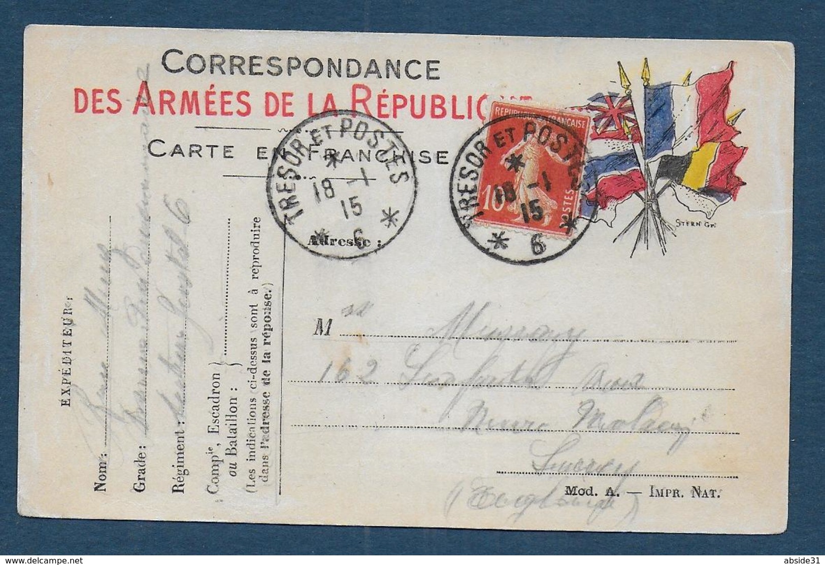 Carte  F.M. Pour L'Angleterre - Cartas & Documentos