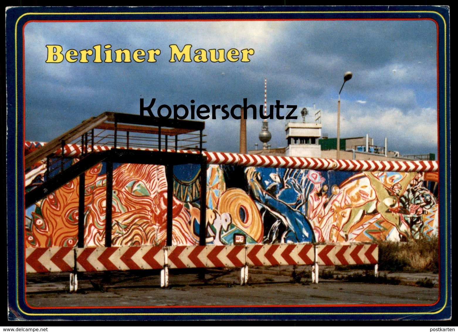 ÄLTERE POSTKARTE BERLIN BERLINER MAUER GRENZE FUNKTURM WACHTURM NACH DEM 13.08.1961 LE MUR THE WALL Ansichtskarte Cpa - Mur De Berlin