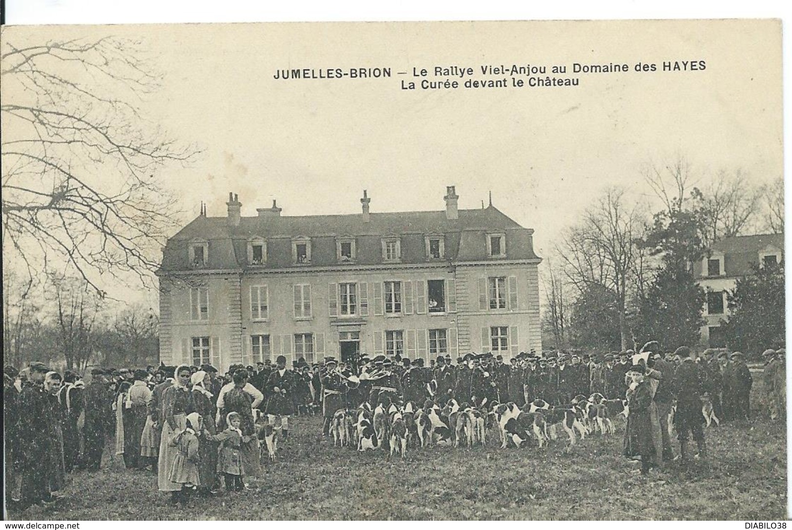 JUMELLES-BRION  ( MAINE ET LOIRE ) LE RALLYE VIEIL- ANJOU AU DOMAINE DES AYES .LA CURÉE DEVANT LE CHÂTEAU - Autres & Non Classés