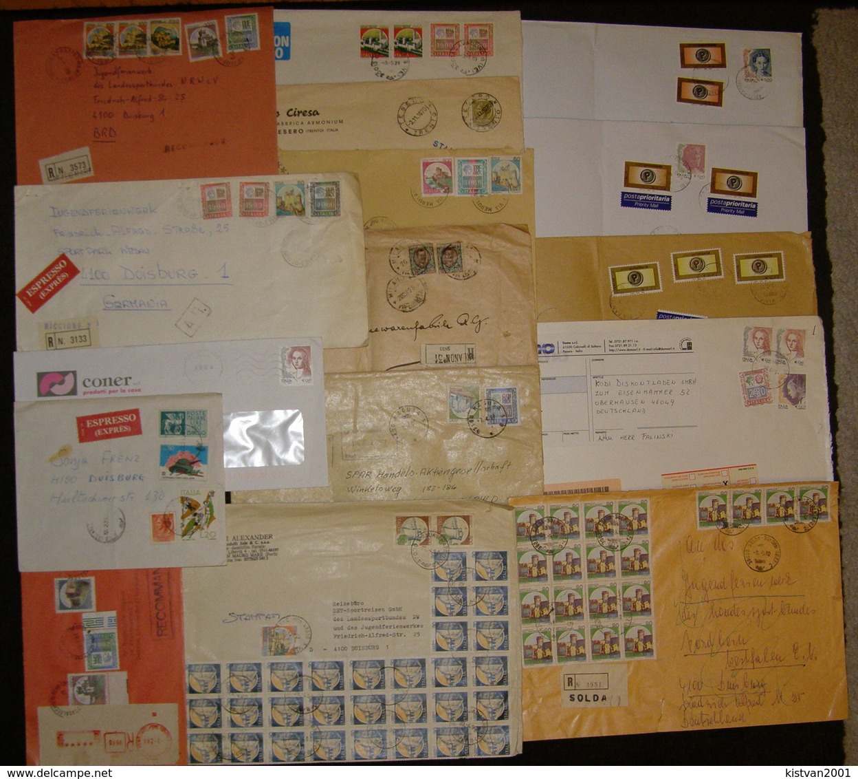 Italy 38 Used Covers With Many Registered - Other & Unclassified