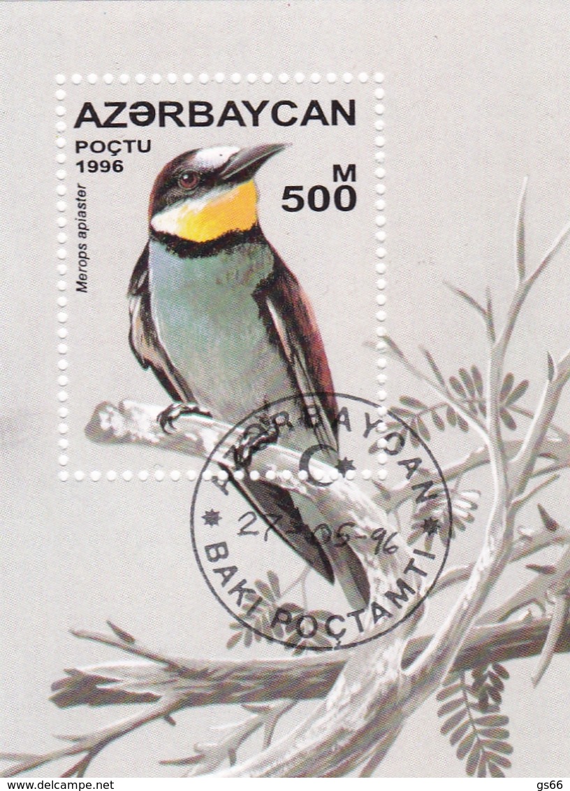 1996, Aserbaidschan, 319 Block 23, MNH **, Singvögel: Bienenfresser (Merops Apiaster) - Aserbaidschan